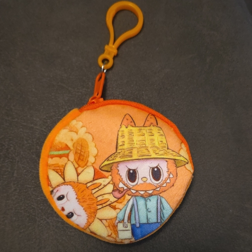 (J52) Labubu Orange Coin Pouch / Purse/ Keychain
